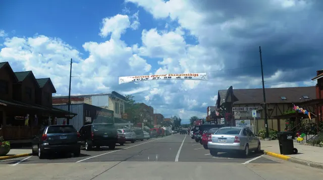 Main Street in downtown Hayward, Sawyer County
