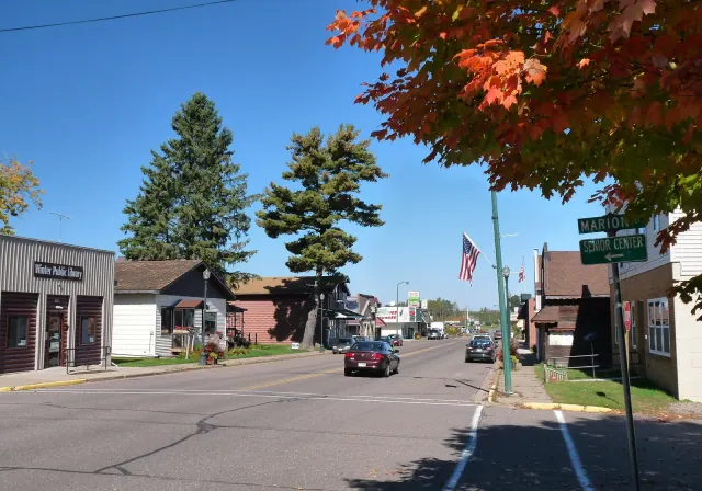Looking north up Main Street in Winter, Sawyer County